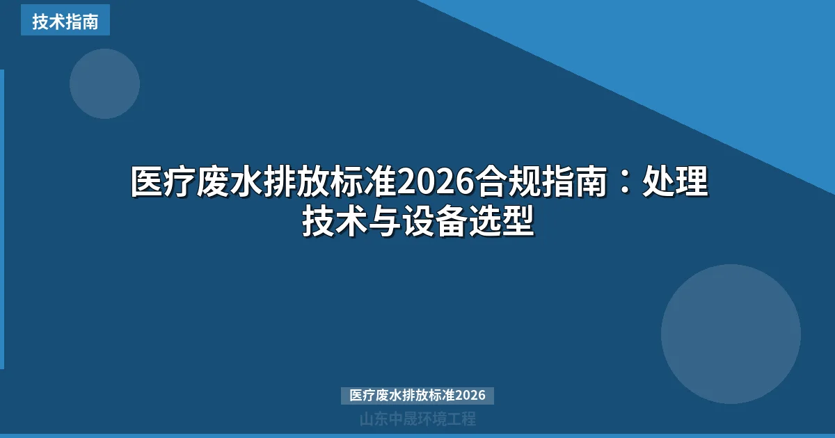 医疗废水排放标准2026合规指南：处理技术与设备选型