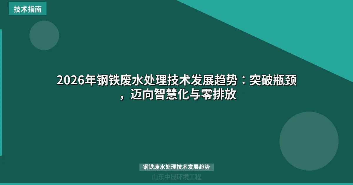 2026年钢铁废水处理技术发展趋势：突破瓶颈，迈向智慧化与零排放