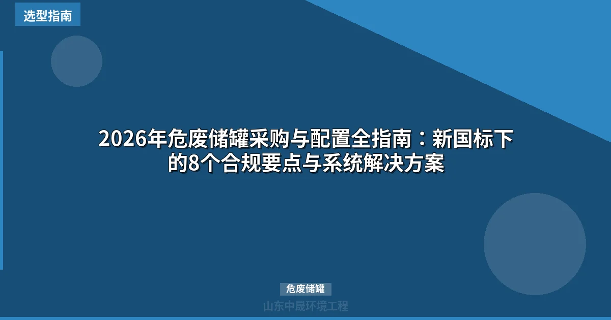2026年危废储罐采购与配置全指南：新国标下的8个合规要点与系统解决方案