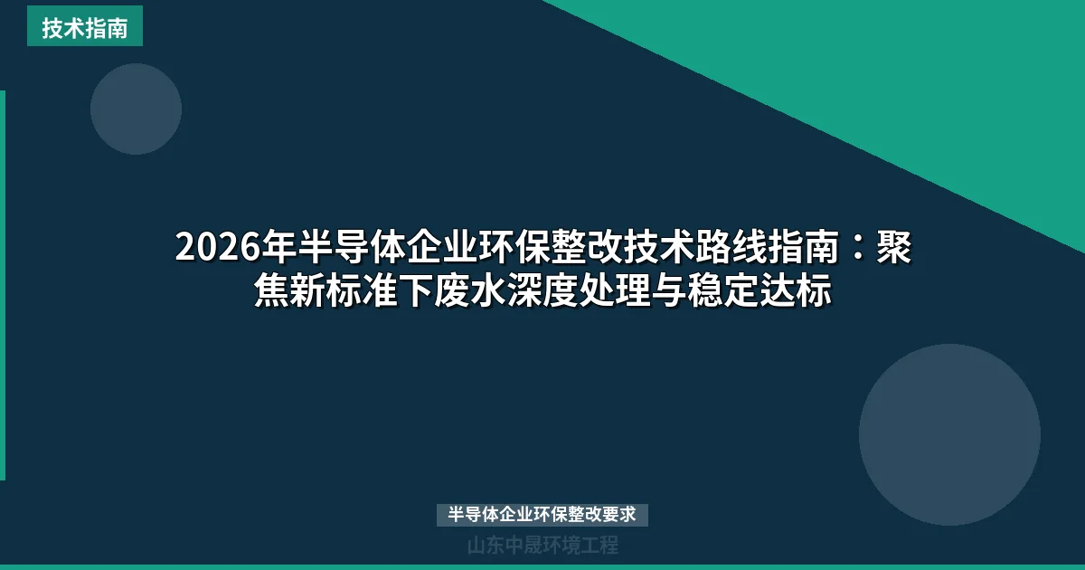2026年半导体企业环保整改技术路线指南：聚焦新标准下废水深度处理与稳定达标