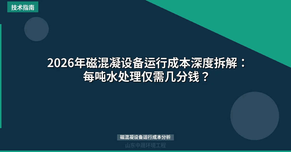 2026年磁混凝设备运行成本深度拆解：每吨水处理仅需几分钱？