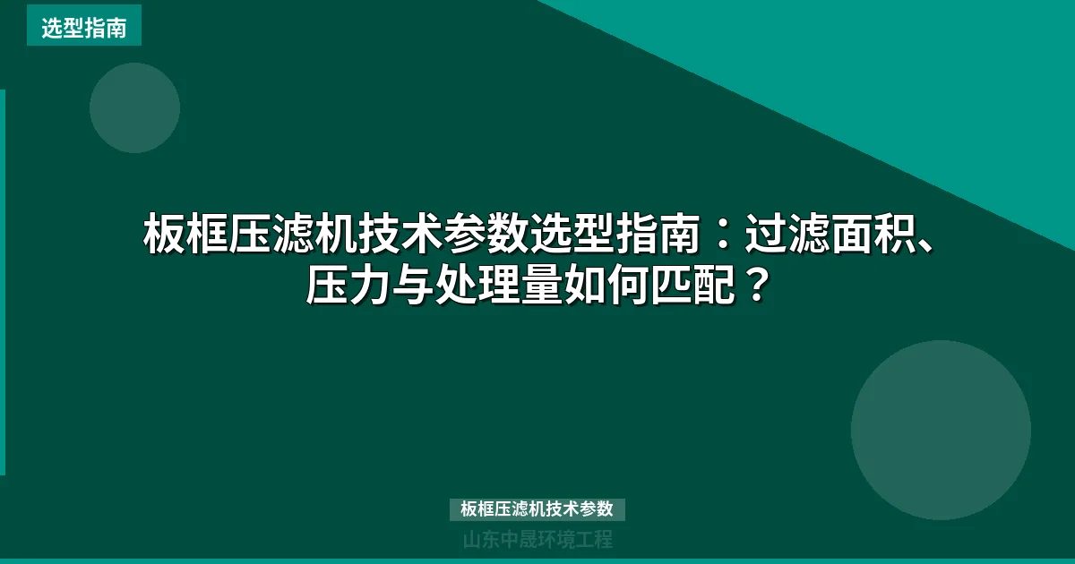 板框压滤机技术参数选型指南：过滤面积、压力与处理量如何匹配？