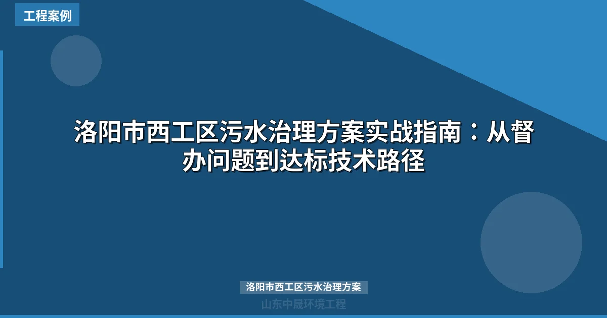洛阳市西工区污水治理方案实战指南：从督办问题到达标技术路径