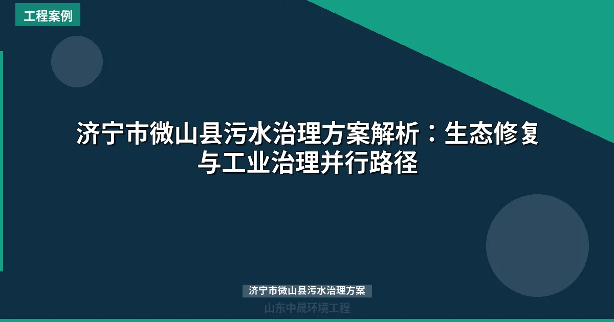 济宁市微山县污水治理方案解析：生态修复与工业治理并行路径