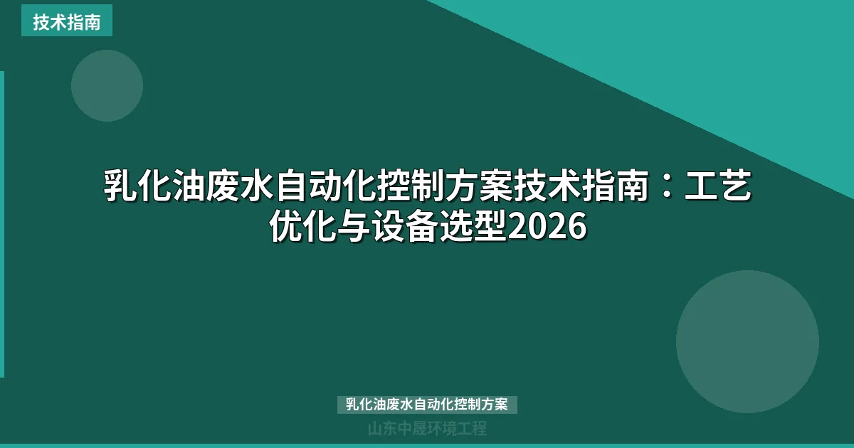 乳化油废水自动化控制方案技术指南：工艺优化与设备选型2026