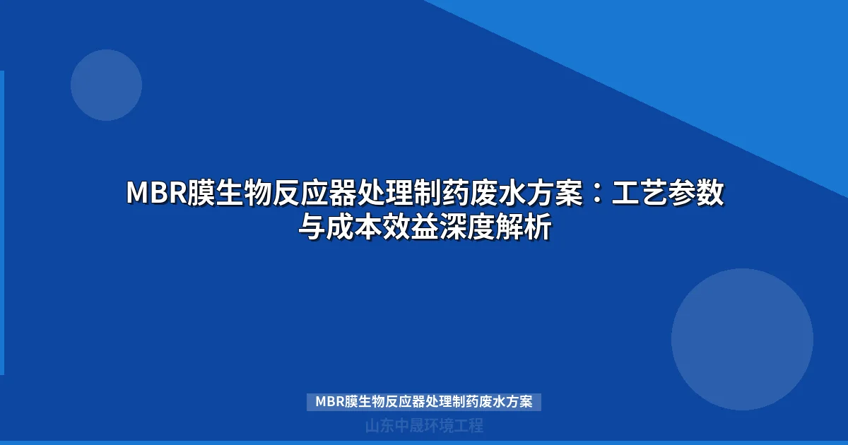 MBR膜生物反应器处理制药废水方案：工艺参数与成本效益深度解析