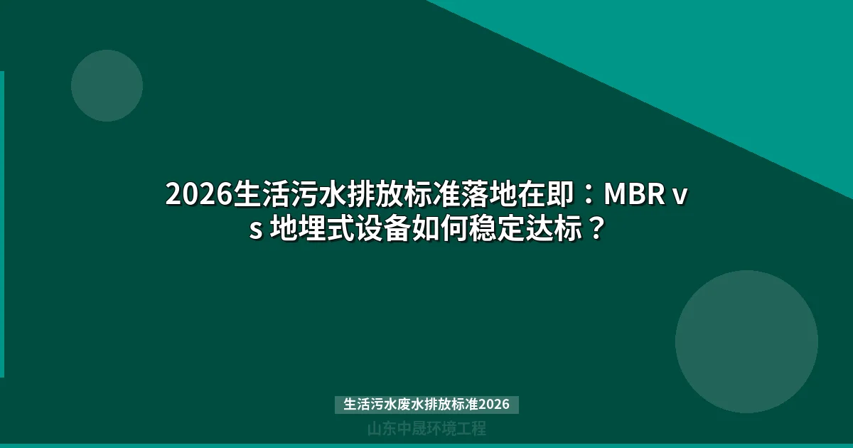2026生活污水排放标准落地在即：MBR vs 地埋式设备如何稳定达标？