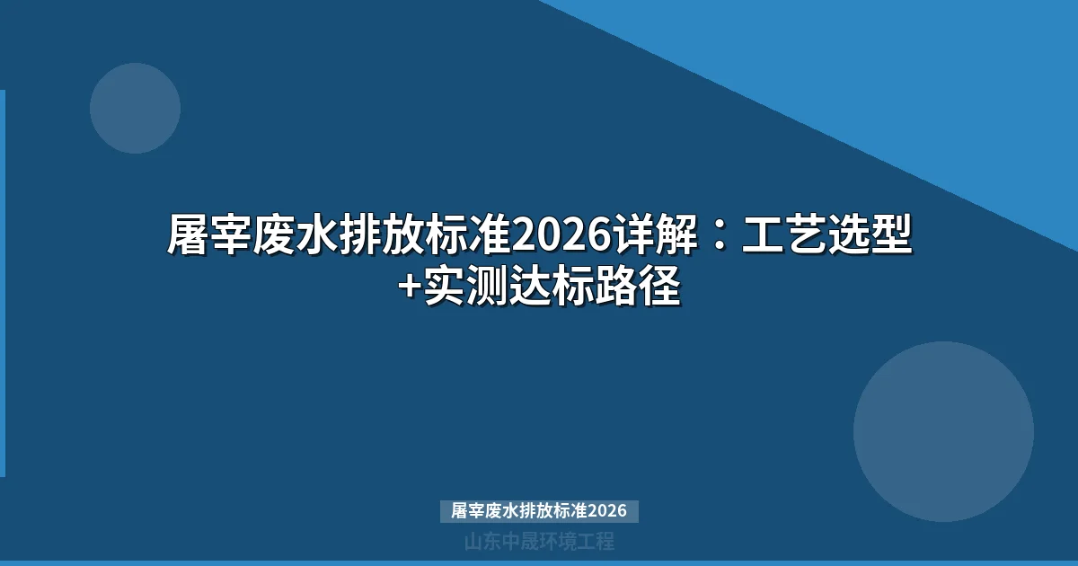 屠宰废水排放标准2026详解：工艺选型+实测达标路径
