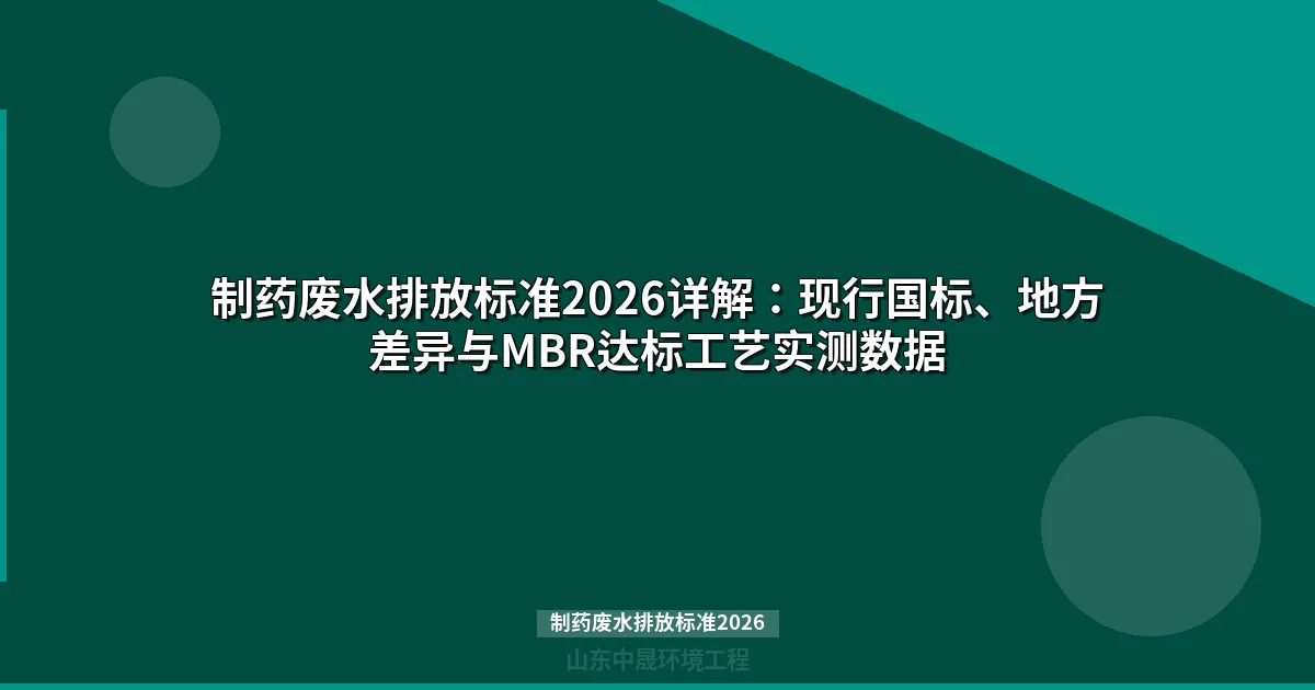 制药废水排放标准2026详解：现行国标、地方差异与MBR达标工艺实测数据