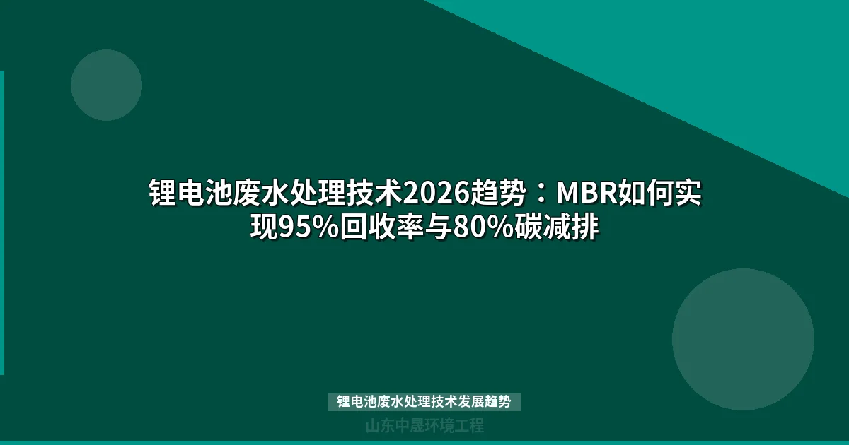锂电池废水处理技术2026趋势：MBR如何实现95%回收率与80%碳减排