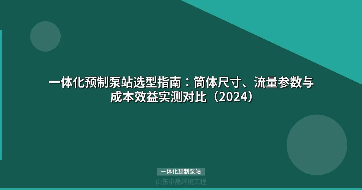 一体化预制泵站选型指南：筒体尺寸、流量参数与成本效益实测对比（2024）