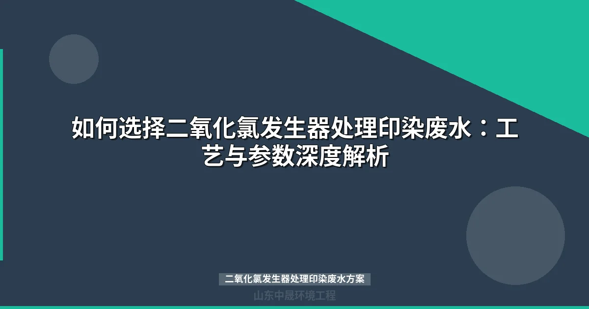 如何选择二氧化氯发生器处理印染废水：工艺与参数深度解析