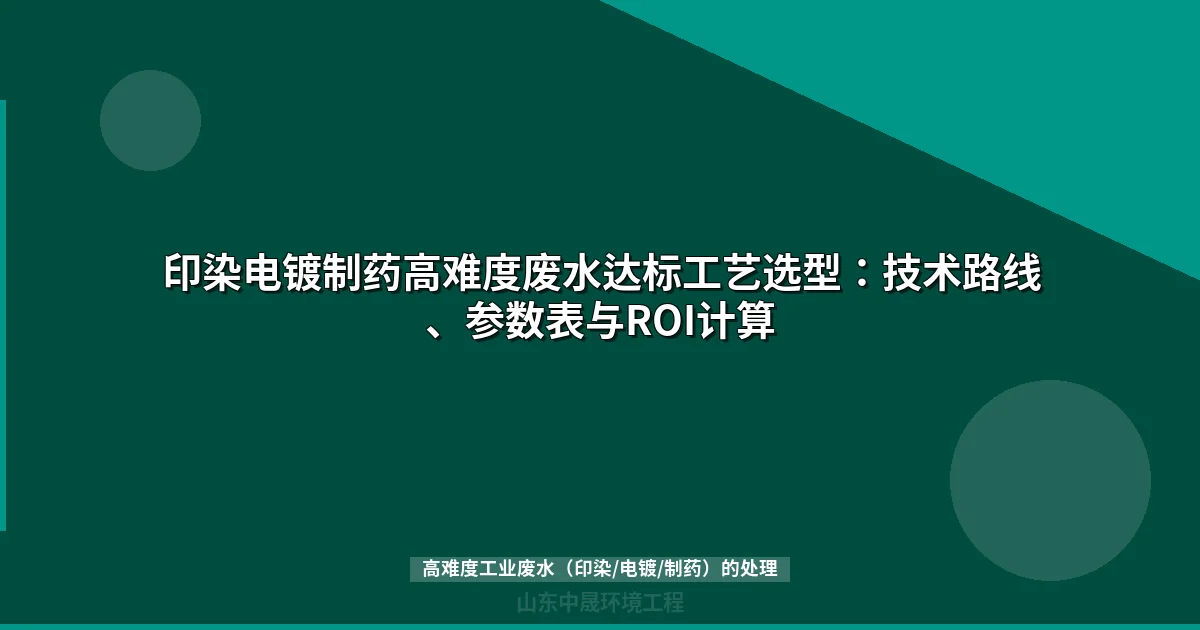 印染电镀制药高难度废水达标工艺选型：技术路线、参数表与ROI计算