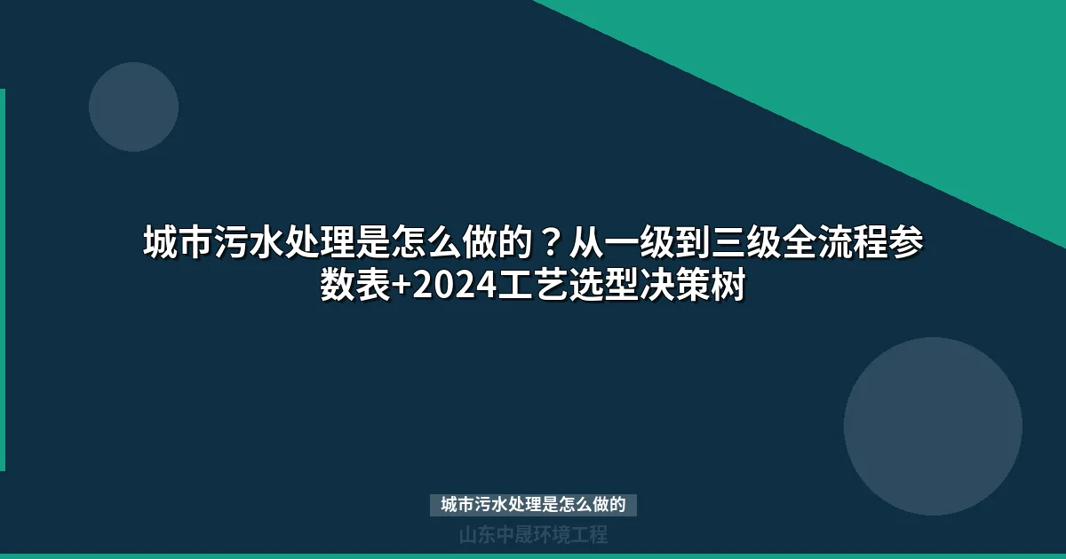 城市污水处理是怎么做的？从一级到三级全流程参数表+2024工艺选型决策树