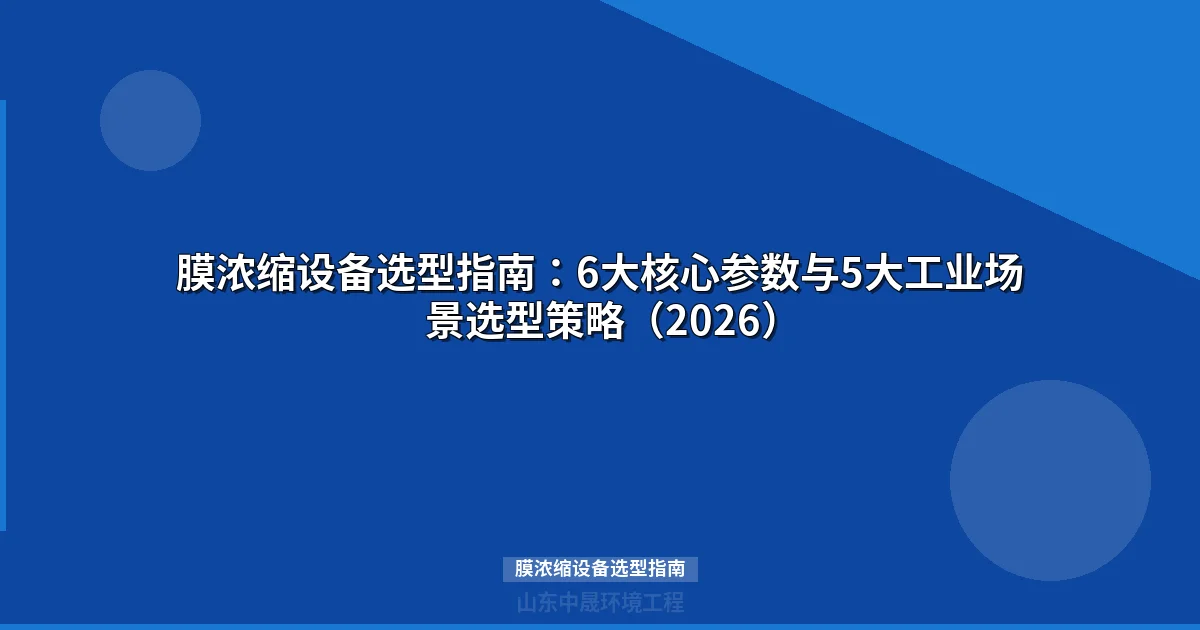 膜浓缩设备选型指南：核心参数对照表+5大工业场景选型要点（2026）