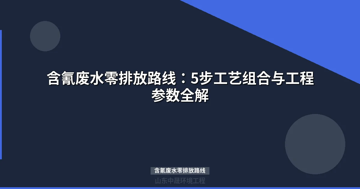 含氰废水零排放路线：5步工艺链与3种方案对比选型