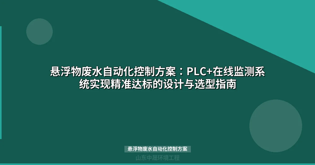 悬浮物废水自动化控制方案：PLC智能控制实现SS稳定达标