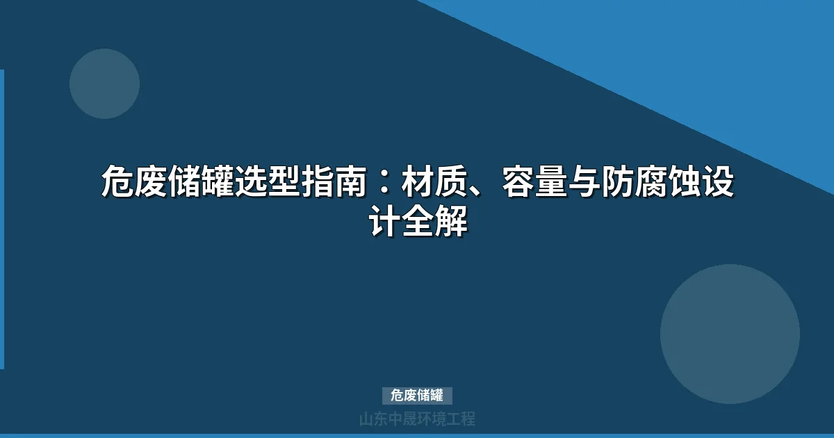 危废储罐选型指南：三种材质对比与选购要点