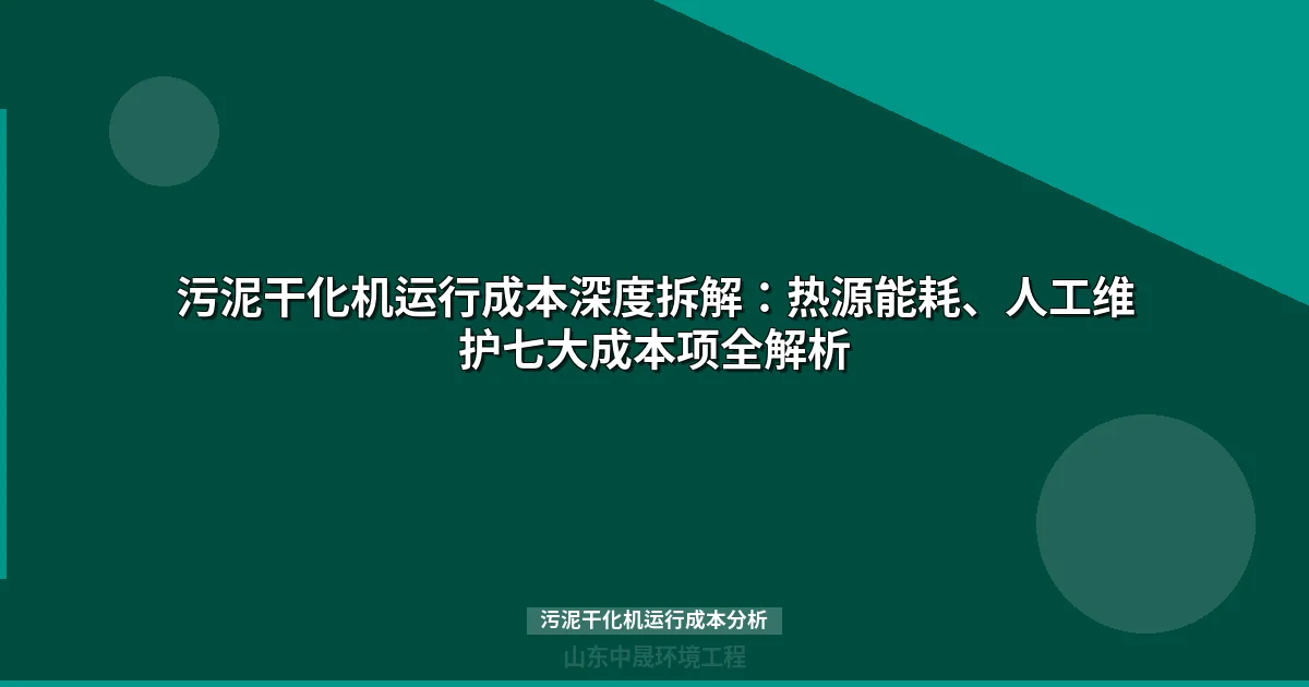 污泥干化机运行成本分析：三大技术路线能耗对比与降本方案