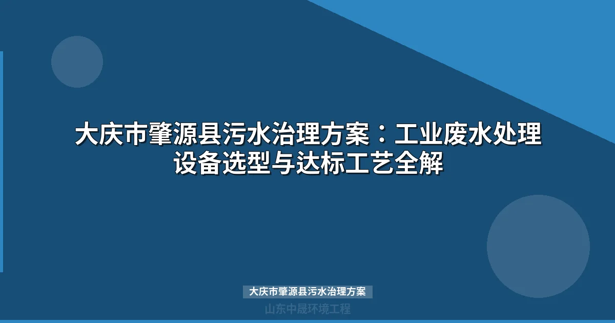 大庆市肇源县污水治理方案：寒地工业废水达标技术与选型指南