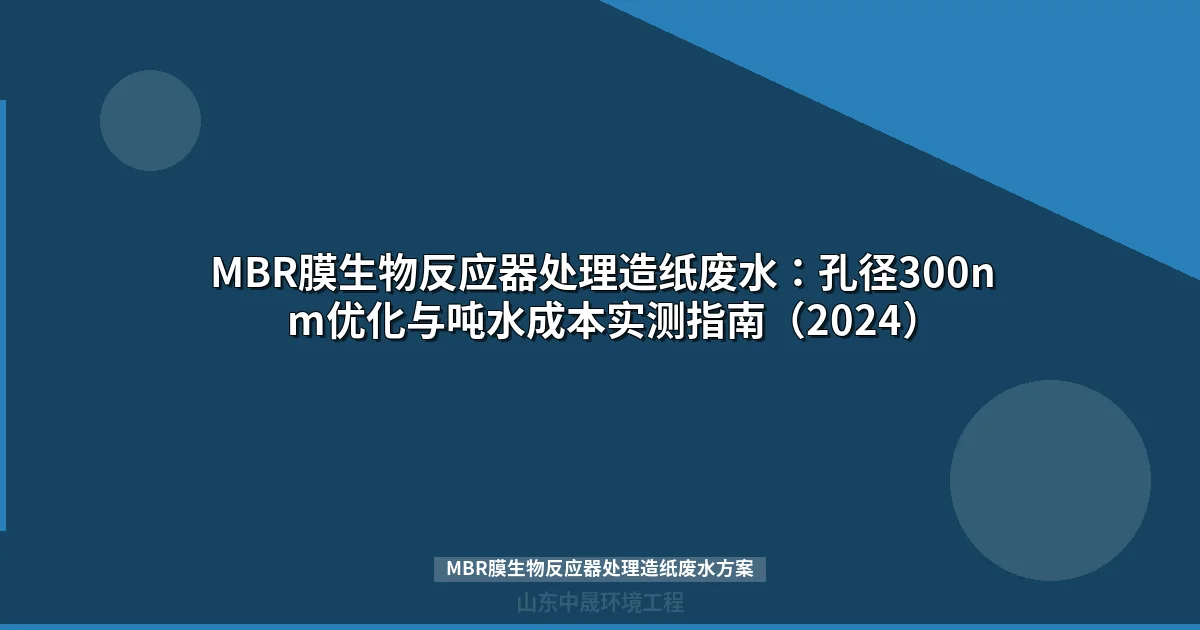 MBR膜生物反应器处理造纸废水：孔径300nm优化与吨水成本实测指南（2024）