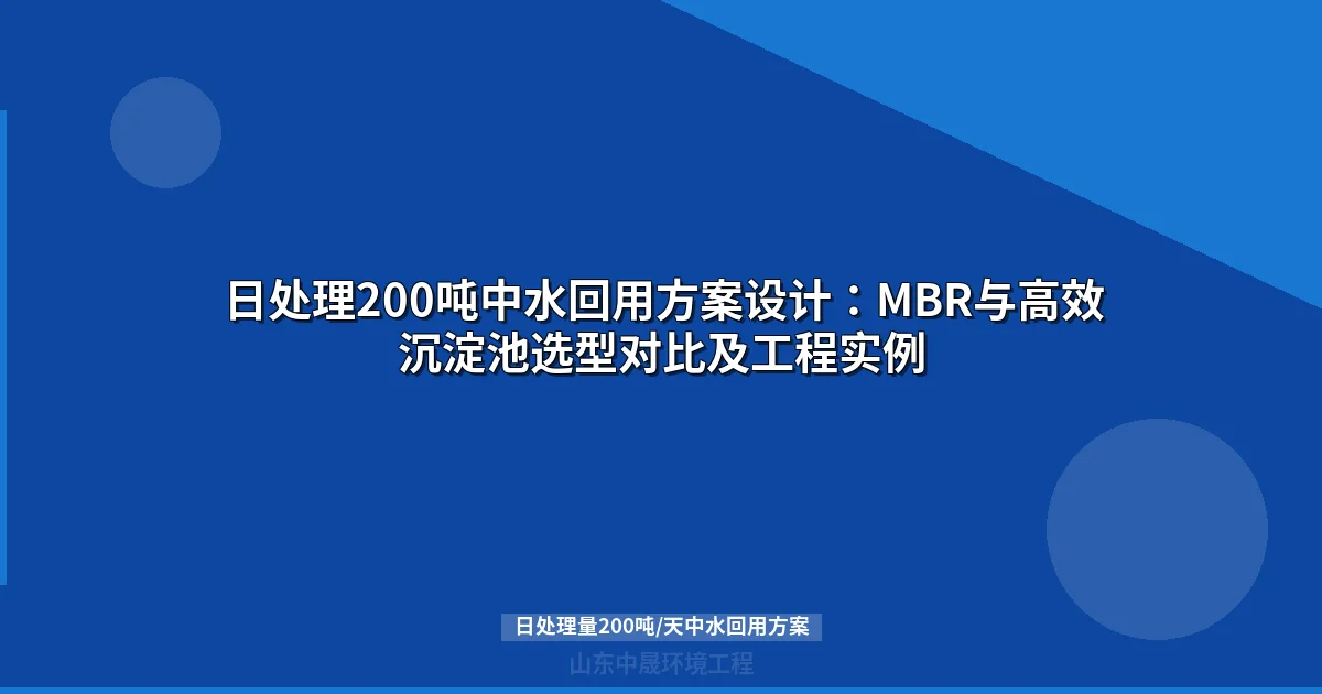日处理量200吨/天中水回用方案选型指南：MBR与高效沉淀池对比分析