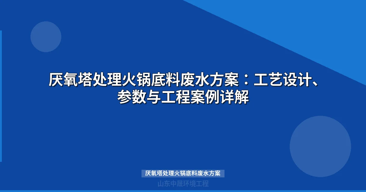 厌氧塔处理火锅底料废水方案：工艺设计、参数与工程案例详解