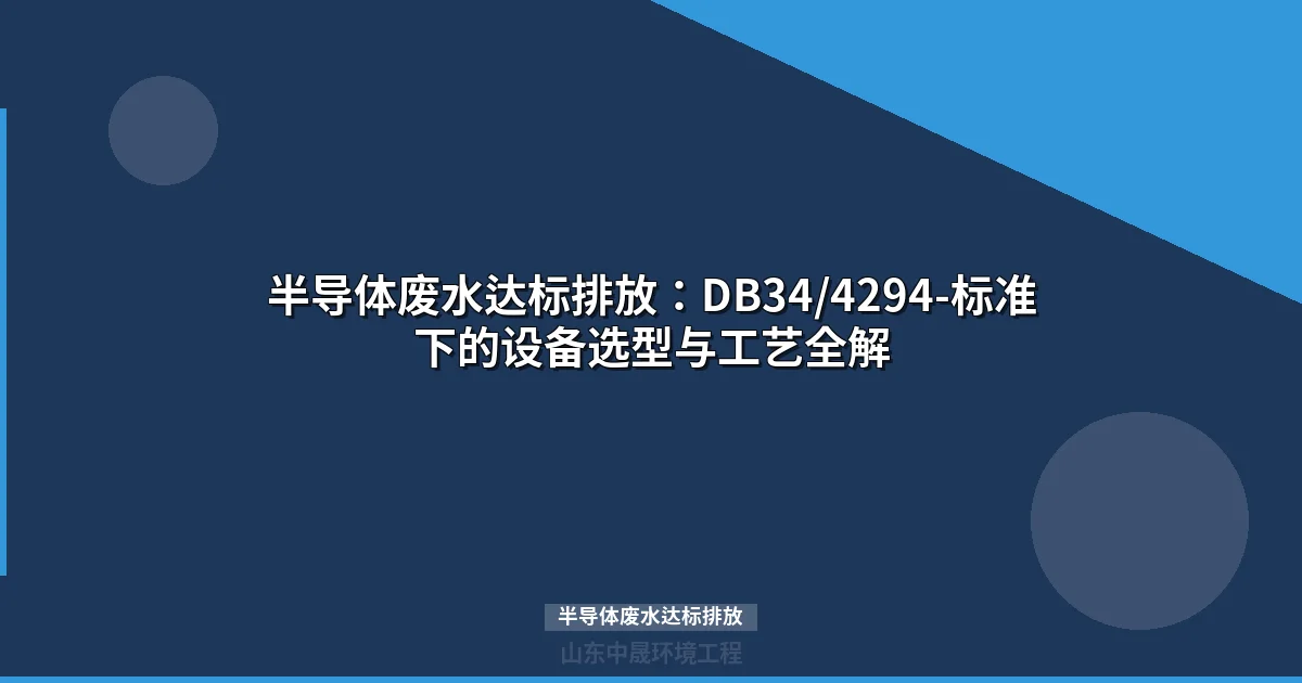 半导体废水达标排放：DB34/4294-标准下的设备选型与工艺全解