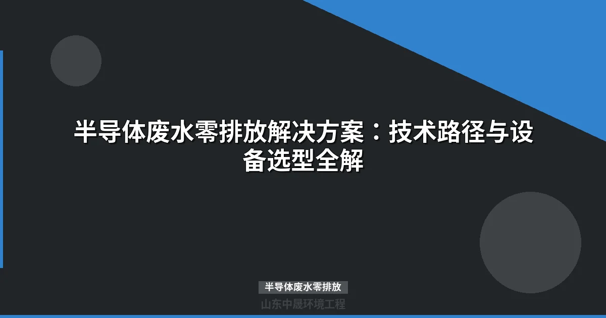 半导体废水零排放技术路线与最佳工艺组合方案