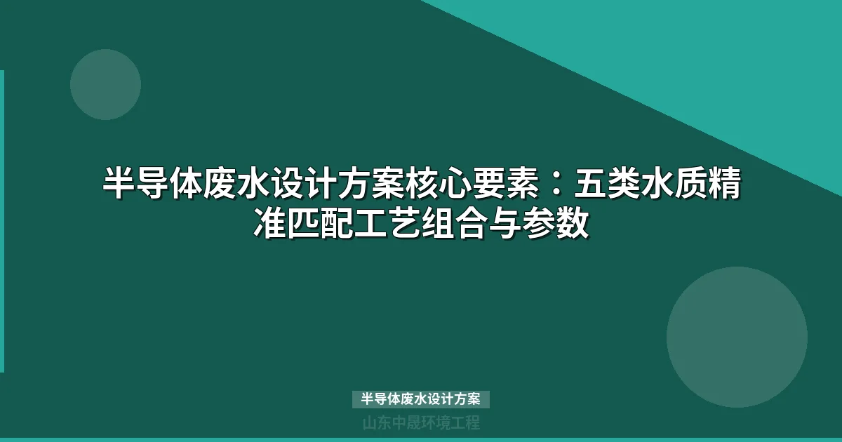 半导体废水设计方案完整指南：五类废水分质处理与回用攻略