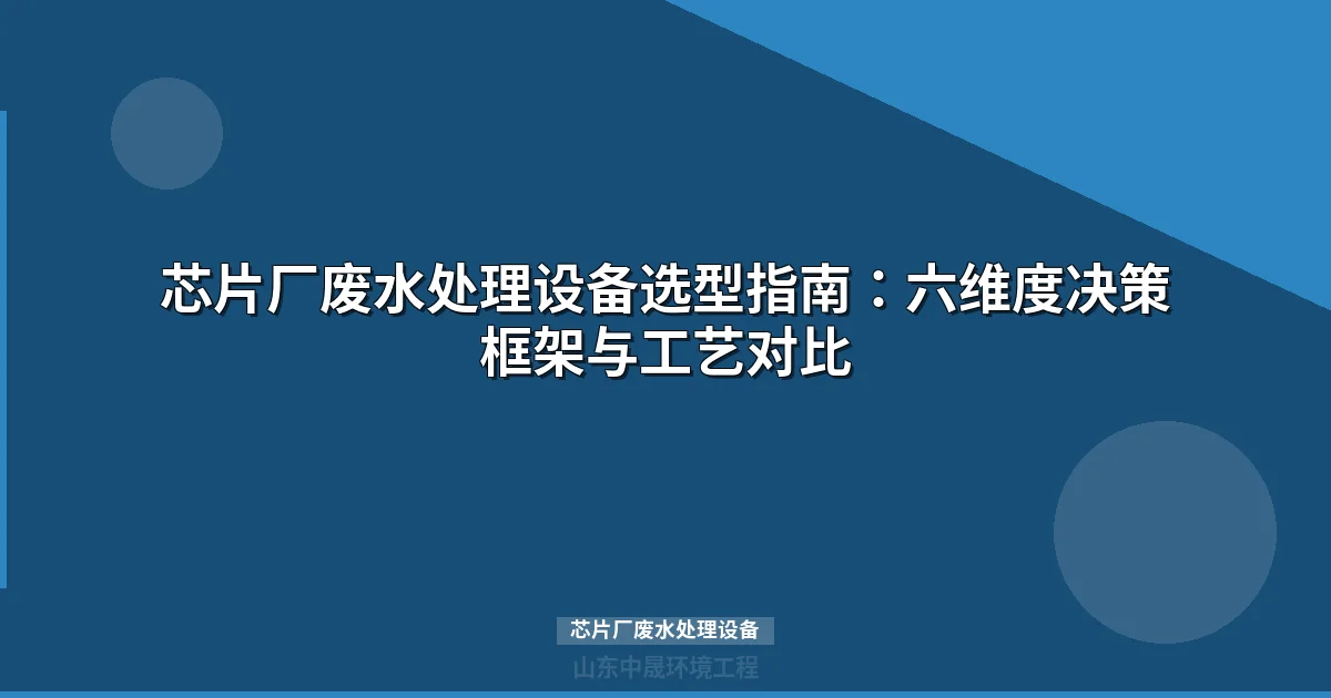 芯片厂废水处理设备选型指南：工艺对比、投资方案与实战案例