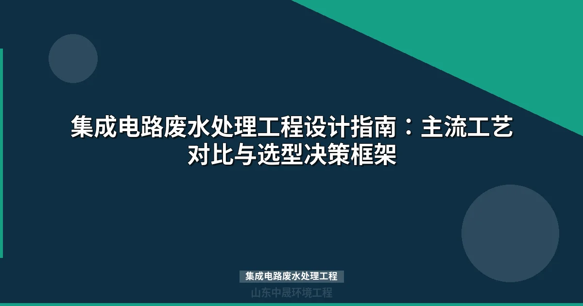 集成电路废水处理工程：工艺参数对比与选型决策指南
