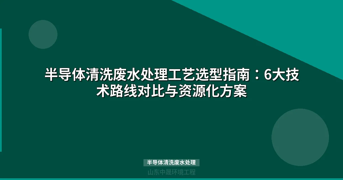 半导体清洗废水处理工艺选型指南：6大技术路线对比与资源化方案