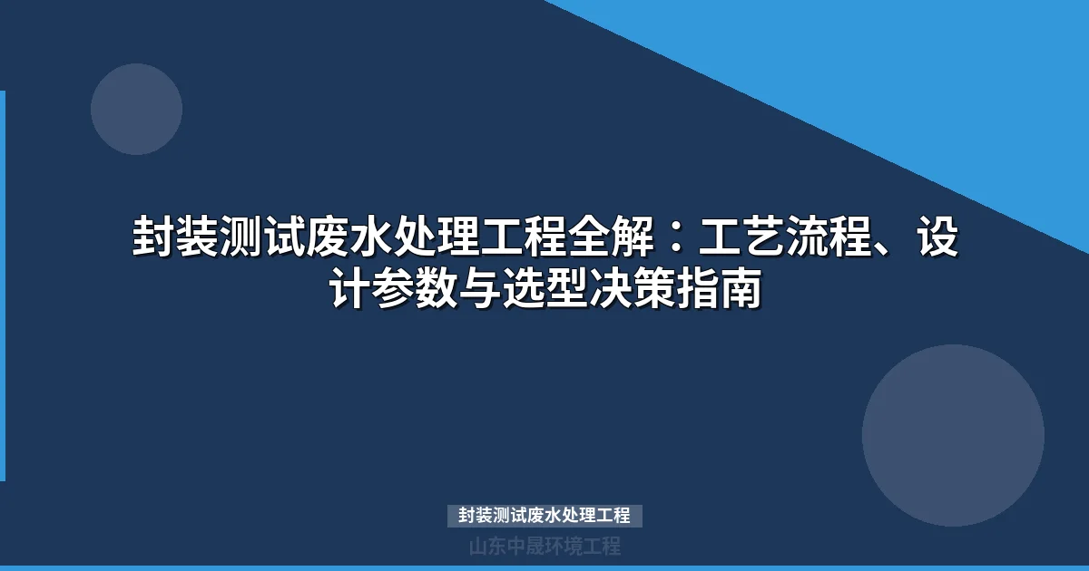 封装测试废水处理工程全解：工艺流程、选型决策与成本分析