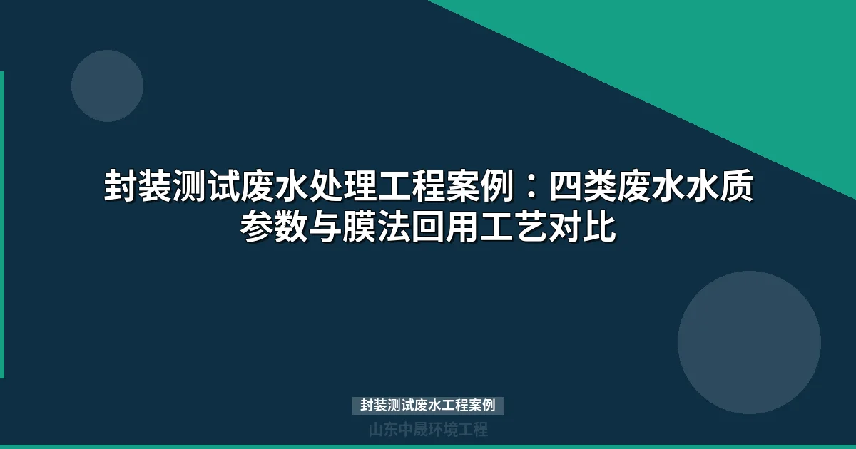 封装测试废水工程案例：膜法回用实现85%回收率与资源化方案