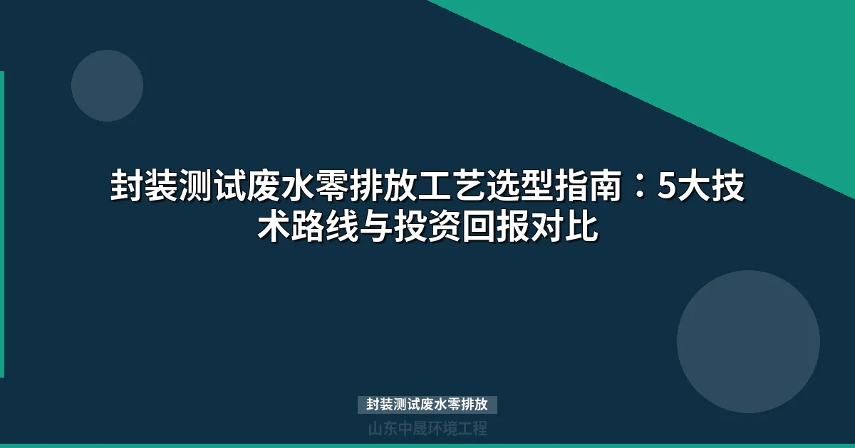 封装测试废水零排放技术路线对比与选型指南