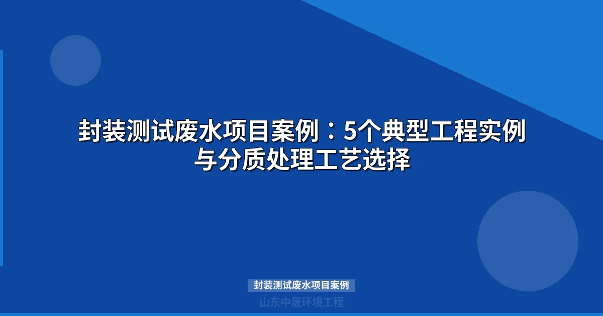 封装测试废水项目案例：5大工艺路线对比与选型指南