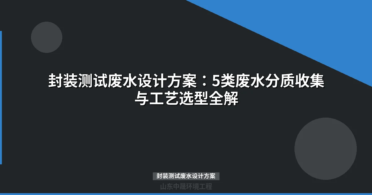封装测试废水设计方案：5类废水分质收集与工艺选型全解