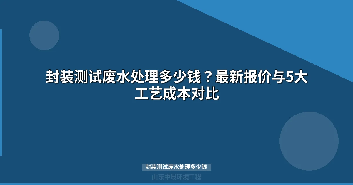 封装测试废水处理多少钱？最新报价与选型指南