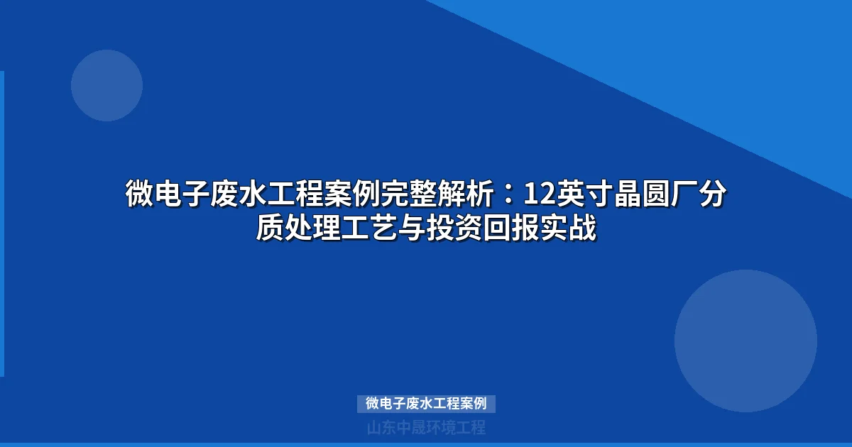 微电子废水工程案例完整解析：12英寸晶圆厂分质处理工艺与投资回报实战