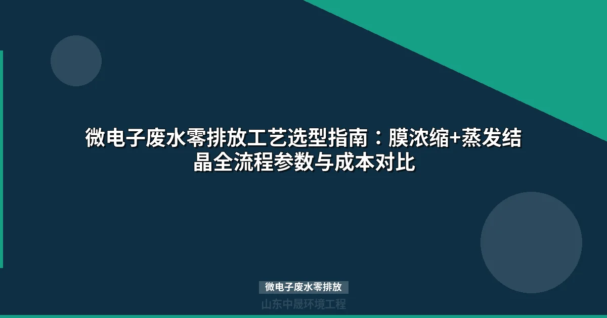 微电子废水零排放工艺路线与资源化方案全解