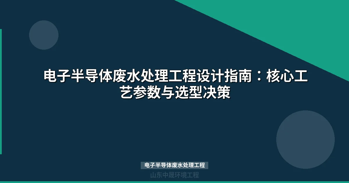 电子半导体废水处理工程：工艺路线、设计参数与选型指南
