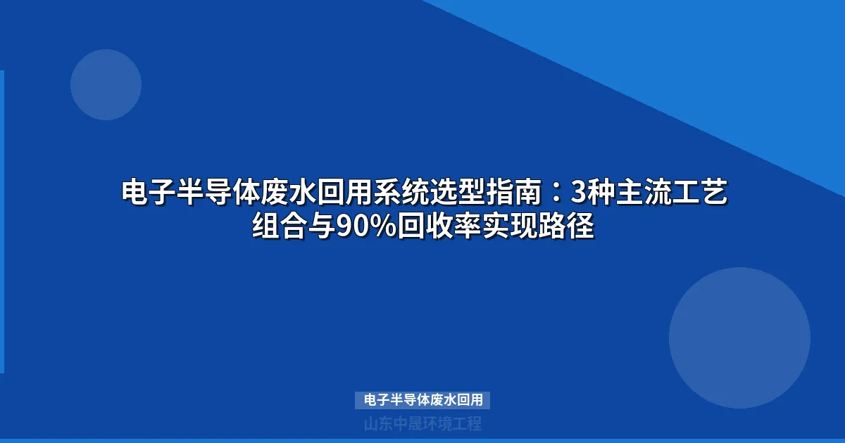 电子半导体废水回用系统选型与成本分析最新）