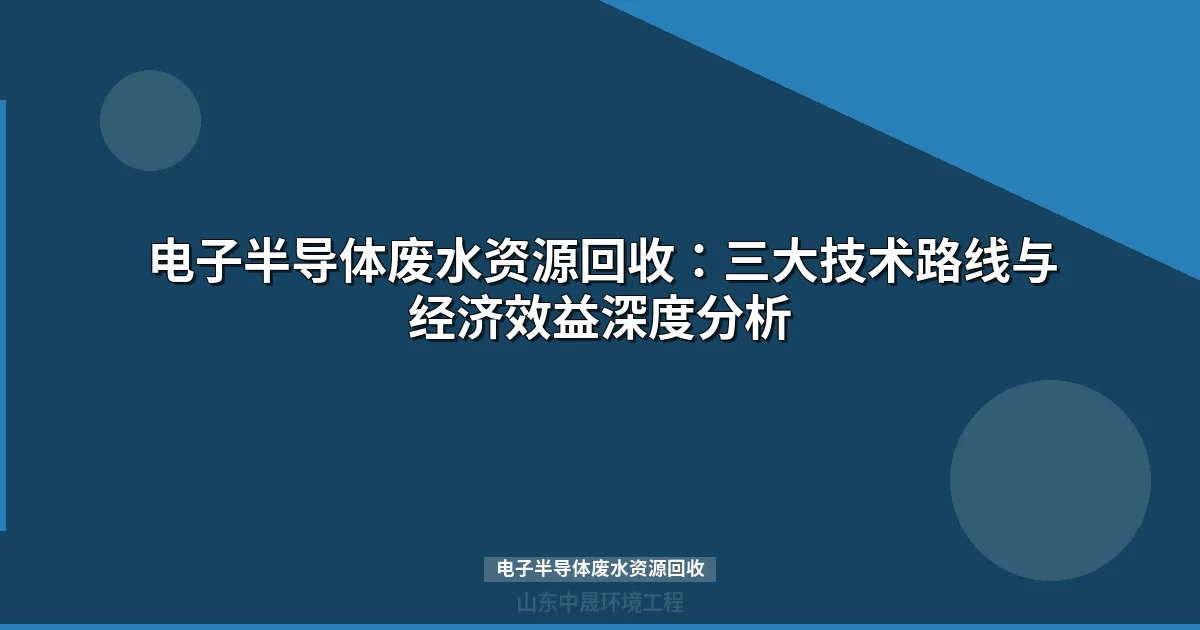电子半导体废水资源回收：三大技术路线与效益分析