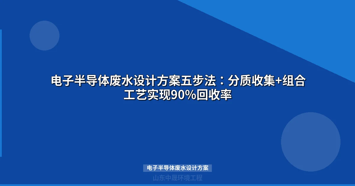 电子半导体废水设计方案：五步法实现90%回收率工艺全解