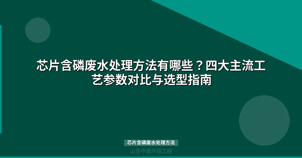 芯片含磷废水处理方法有哪些？四大主流工艺参数对比与选型指南