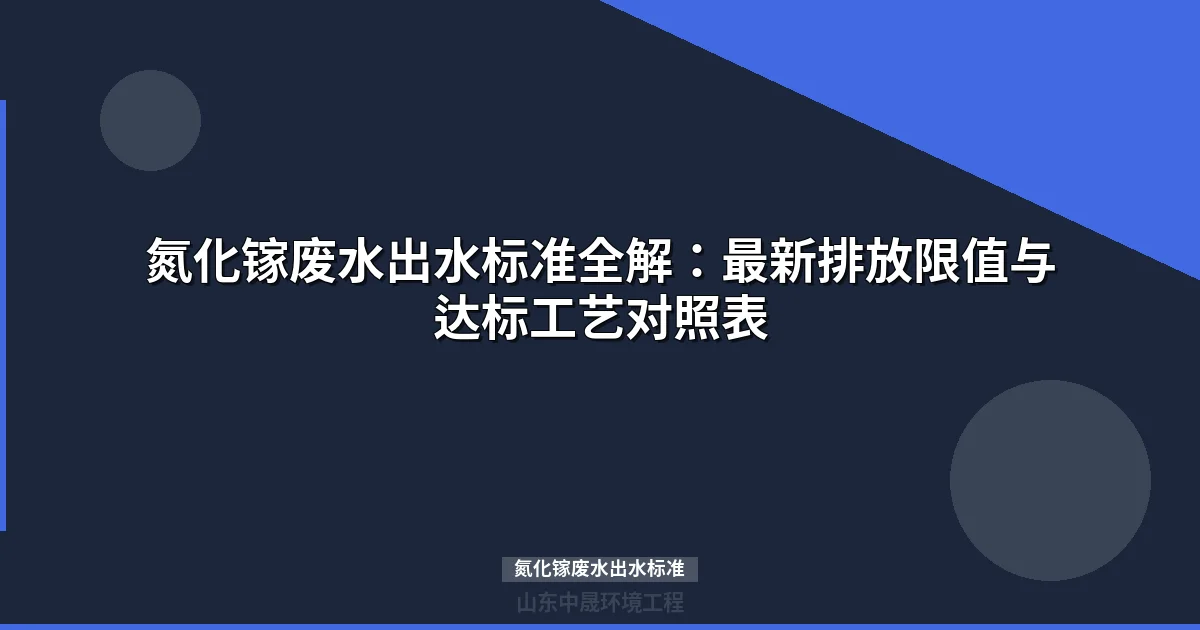 解读2026年氮化镓废水出水标准及合规要求
