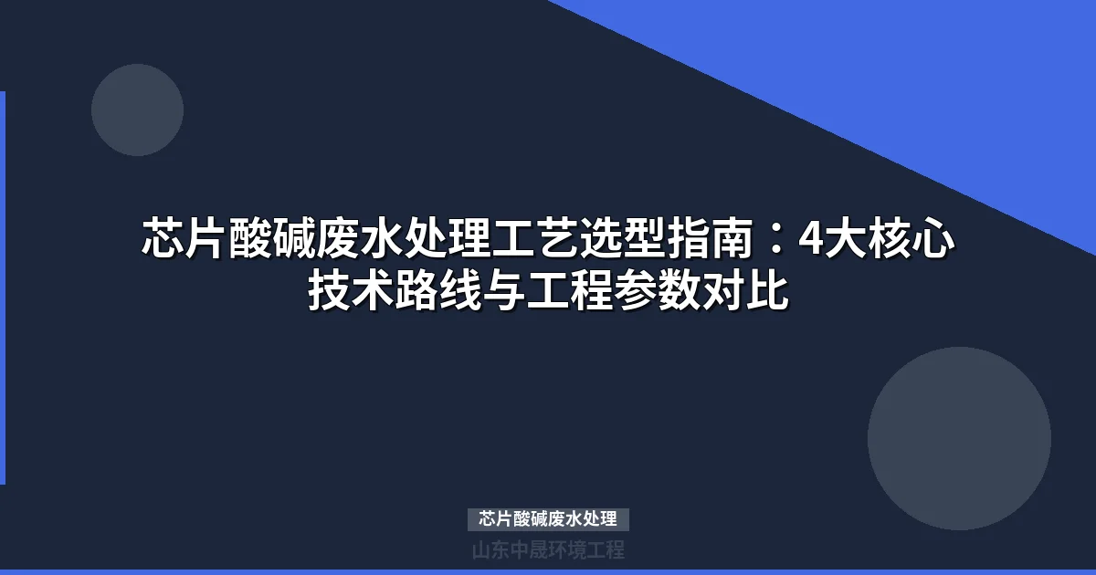 芯片酸碱废水处理工艺选型指南：四大核心技术参数与组合方案