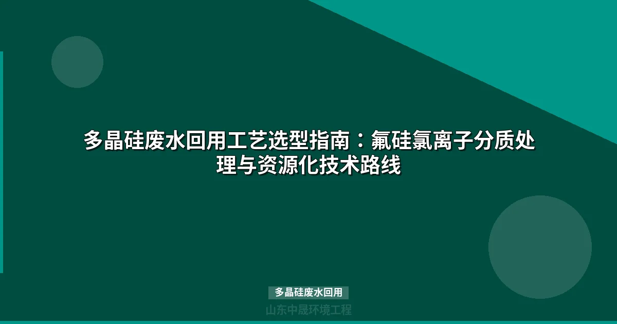 多晶硅废水回用技术：分质预处理+膜集成工艺实现70-85%回用率