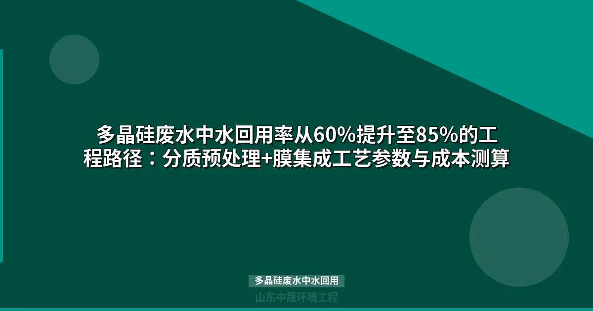 多晶硅废水中水回用方案：四段式工艺实现85%回收率